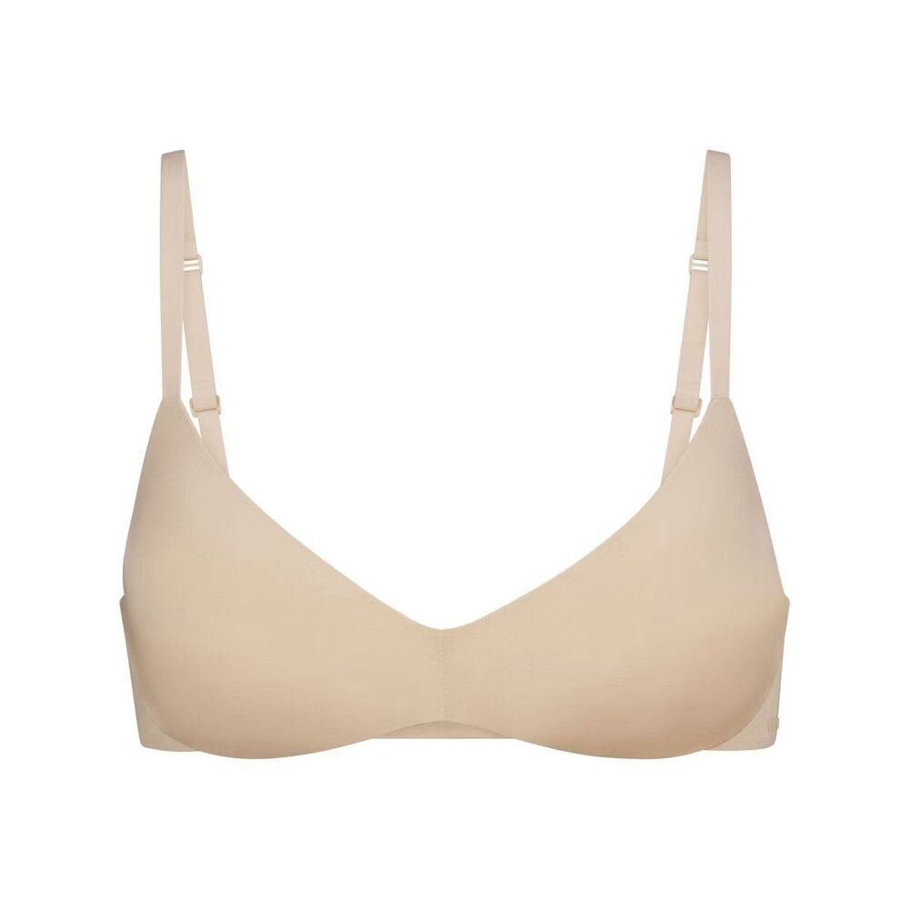 Skims Wireless Form Push up Plunge Bra Sand Size 34DD